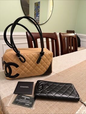 Chanel Cambon line bowling Bag and Free Chanel Wallet